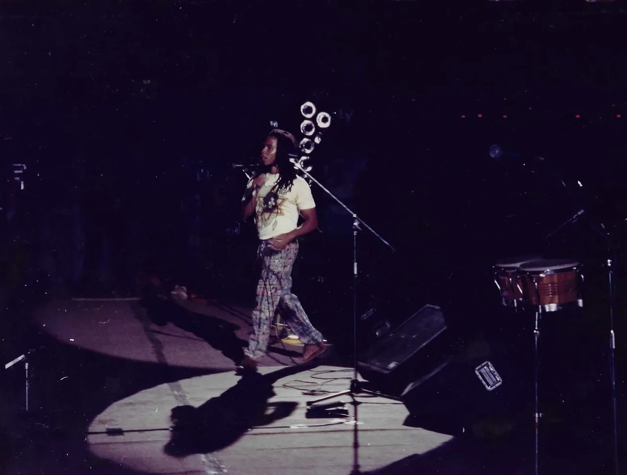 Young Ziggy Marley have on my shirt at the Namibia Independence concert, 1990. Great time it was to see Namibia get independence, and for the Marley family to b